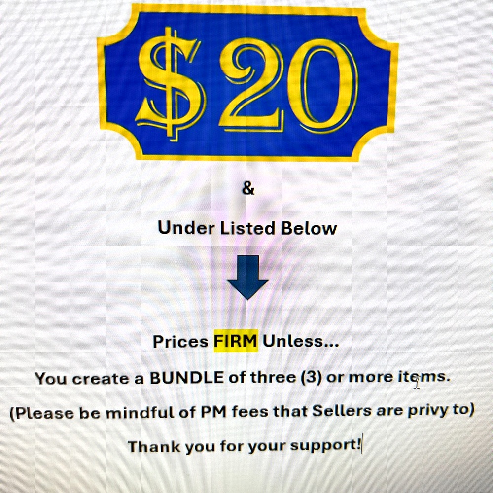💲20 or less ⬇️ below ⬇️